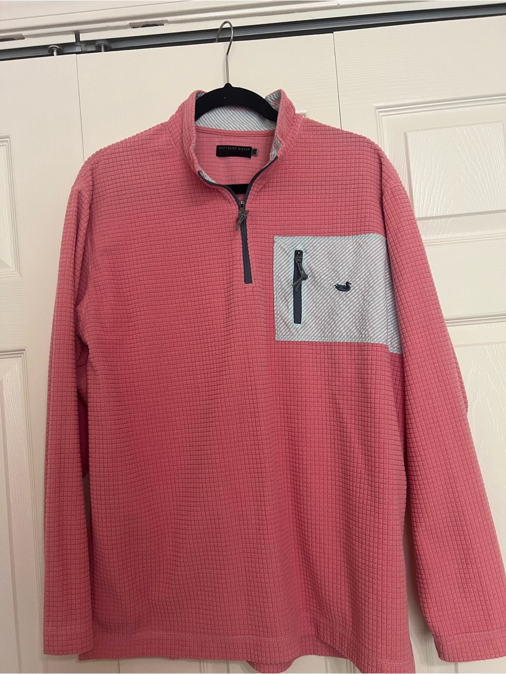 Southern Marsh women’s Pink Quarter-Zip Waffle Knit Pullover